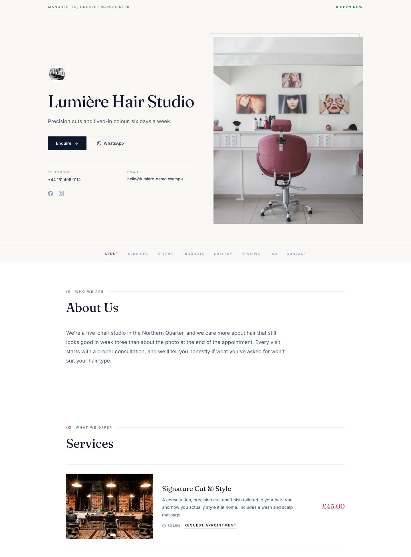 Editorial layout example