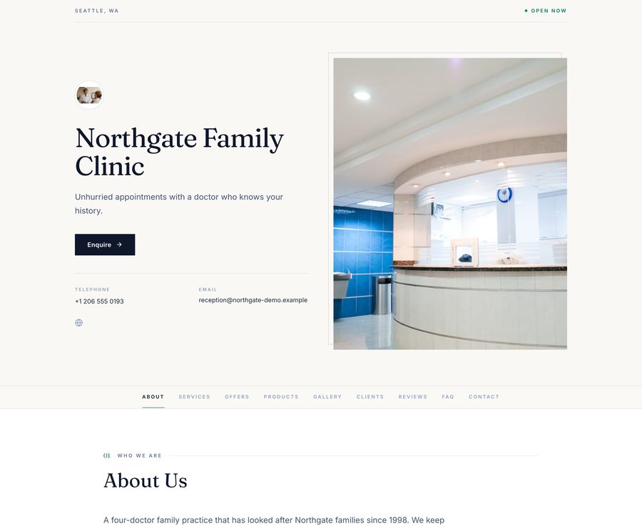 A Business Lane website built for local clinics