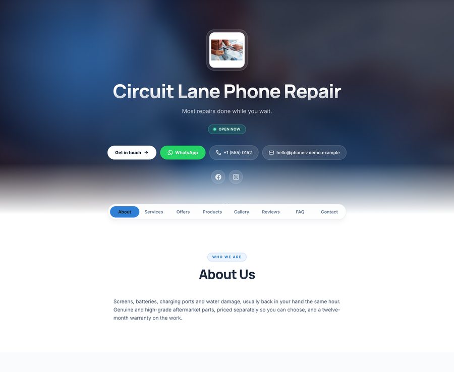 A Business Lane website built for electronics & phone shops