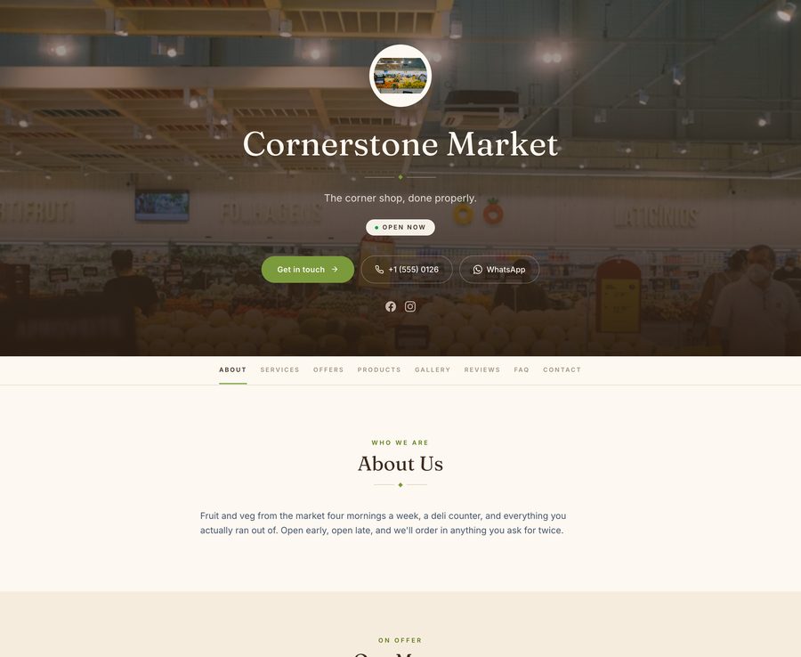 A Business Lane website built for grocery & convenience stores
