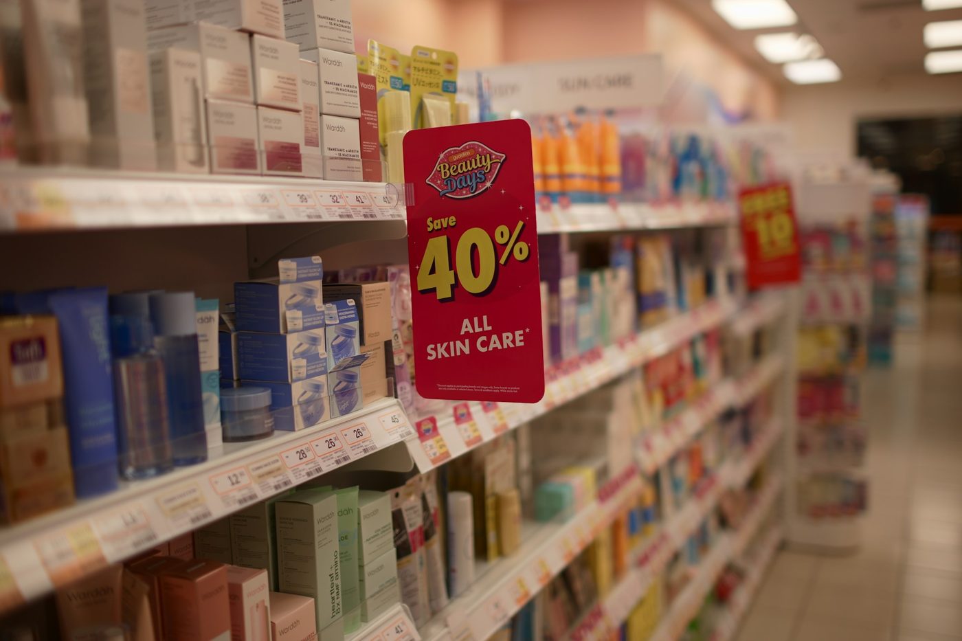 Health and skincare shelves